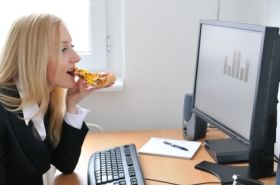 Eating at the computer Eating at the computer